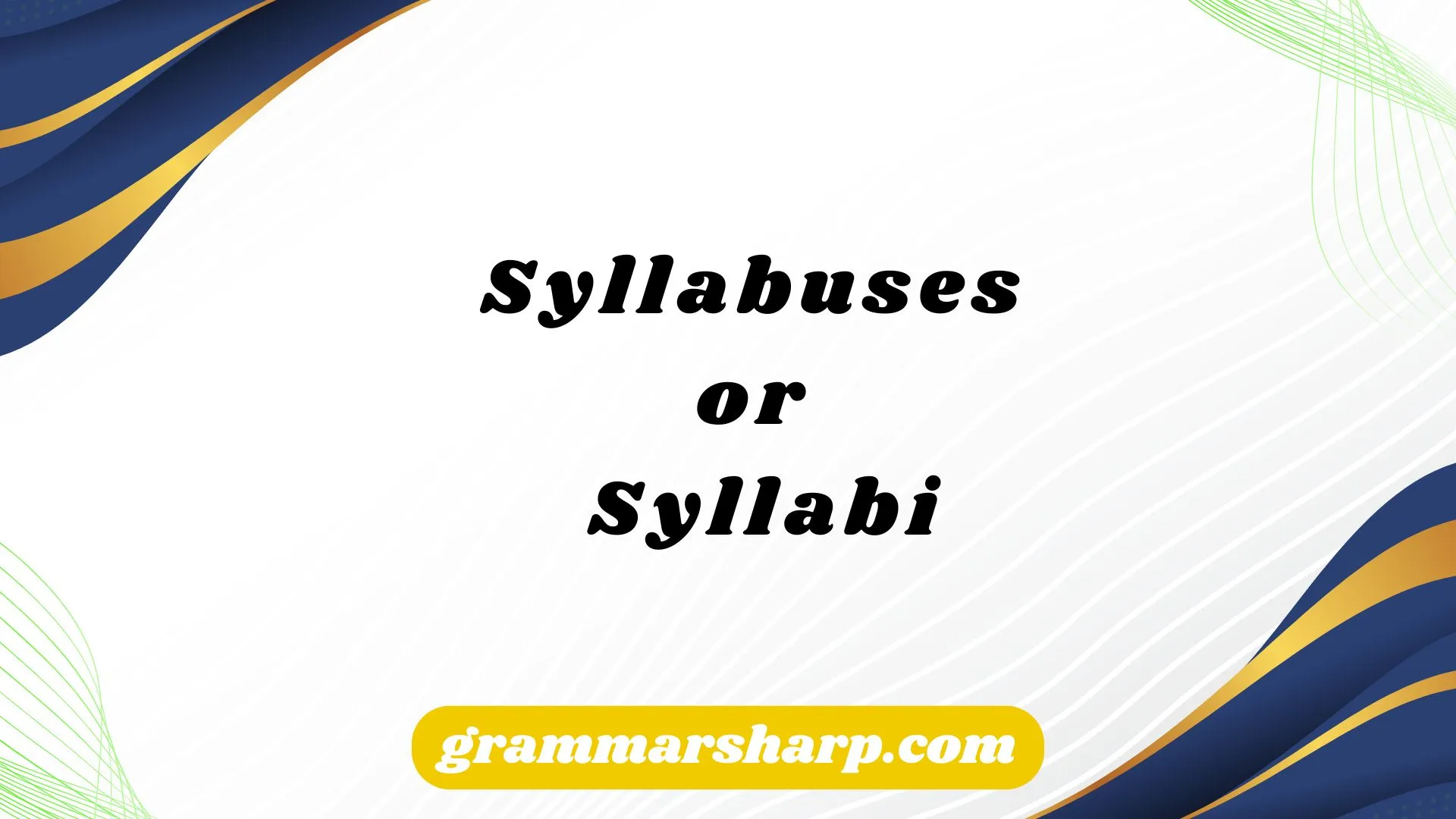 Syllabuses or Syllabi