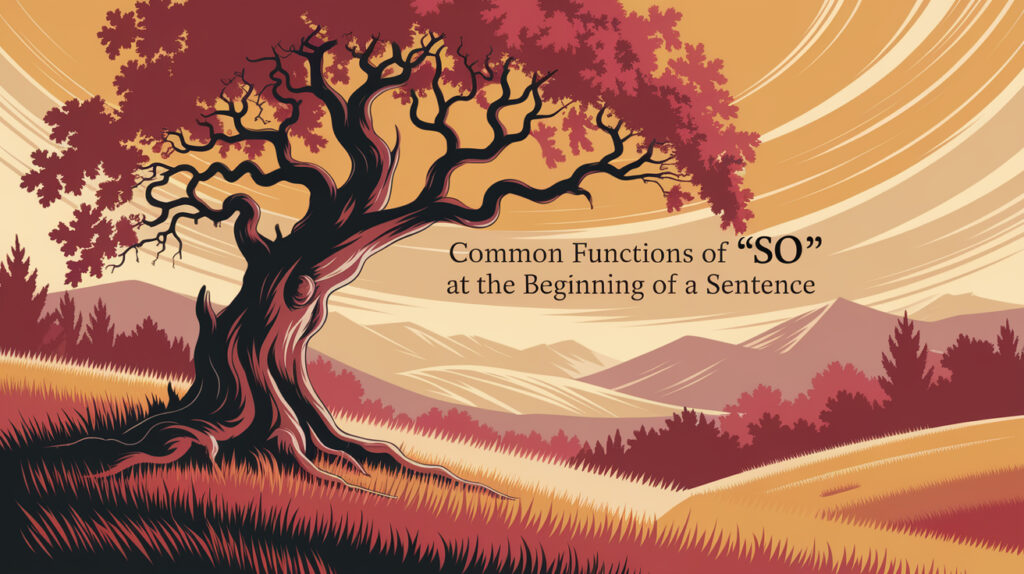 Common Functions of “So” at the Beginning of a Sentence
