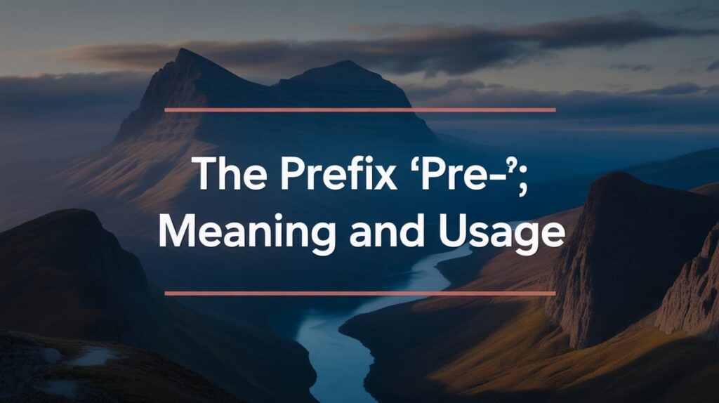The Prefix “Pre-”: Meaning and Usage