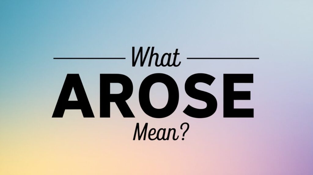 What Does “Arose” Mean